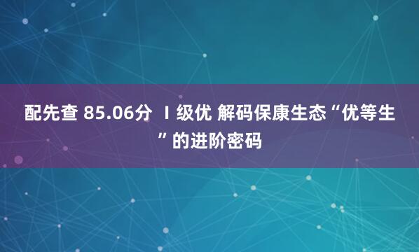 配先查 85.06分 Ⅰ级优 解码保康生态“优等生”的进阶密码